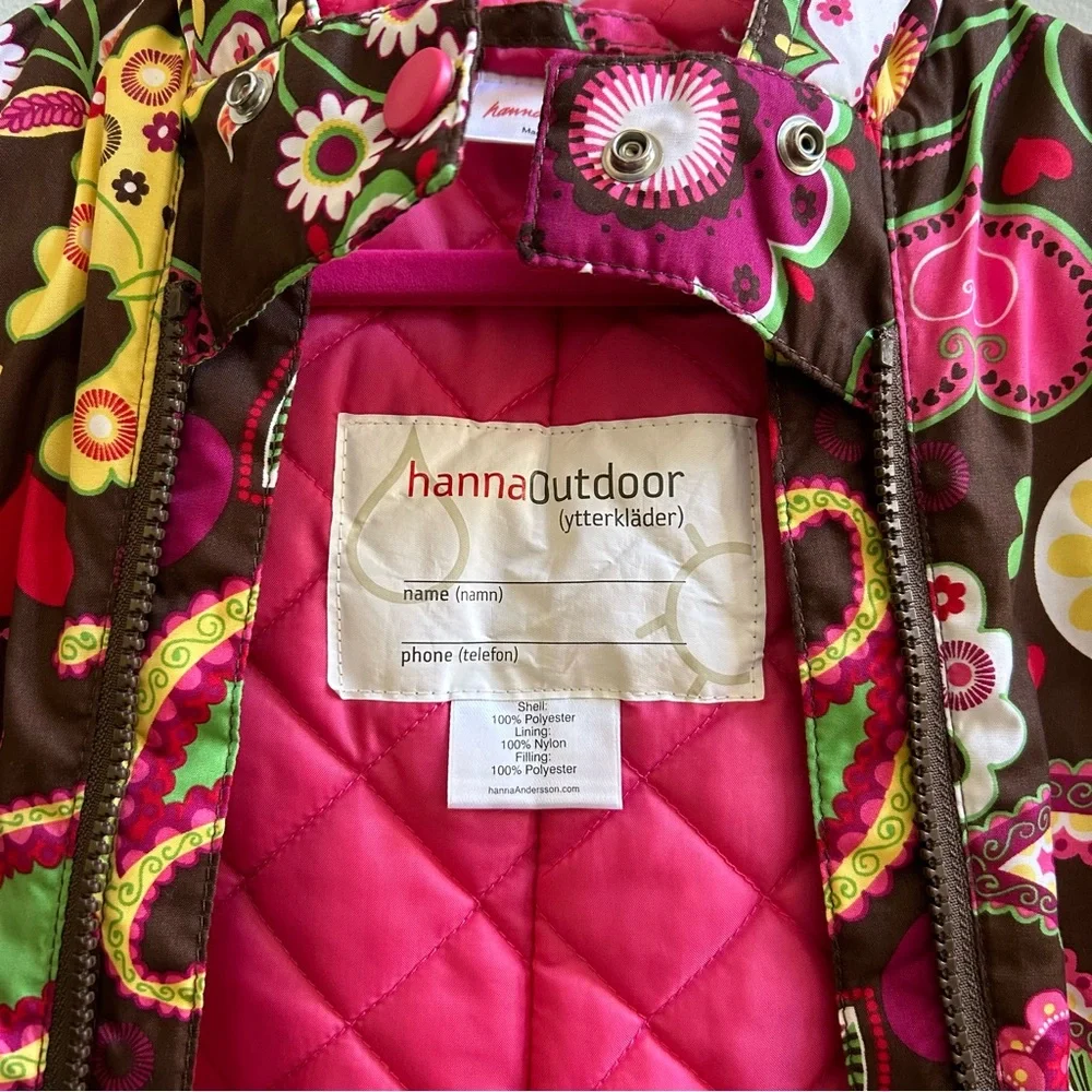 Hanna Andersson Brown Floral Paisley Hooded Baby Jacket